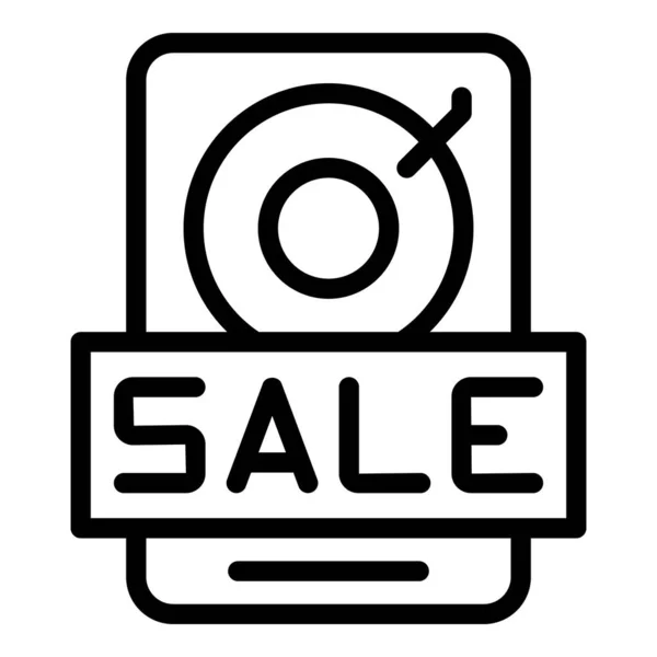 Hdd verkoop icoon omtrek vector. Bewaar laptop — Stockvector