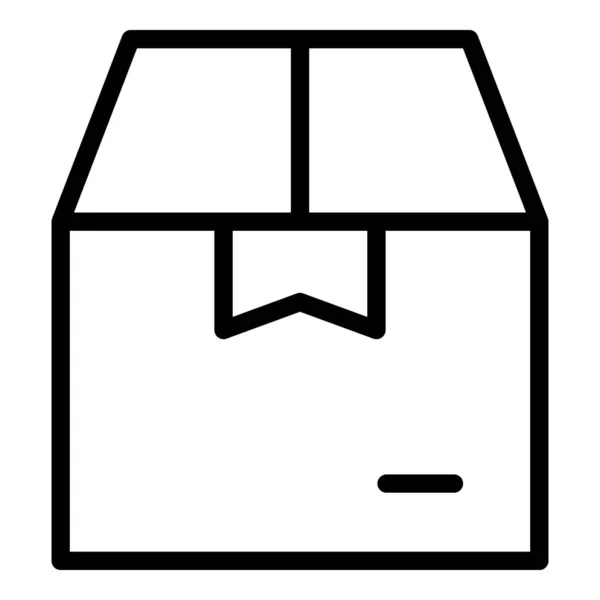 Laptop parcel box icono contorno vector. Tienda tienda — Vector de stock