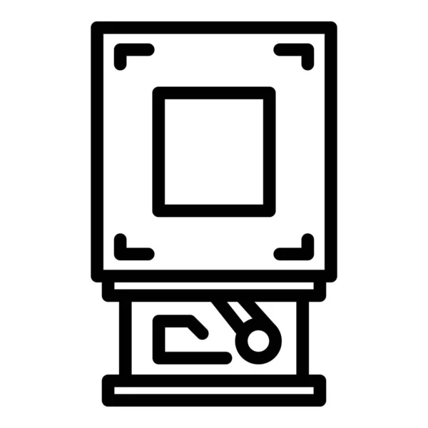 Ordinateur portable processeur icône contour vecteur. Ordinateur de magasin — Image vectorielle