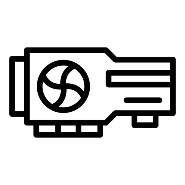 Videokaart winkel pictogram overzicht vector. Computerwinkel — Stockvector