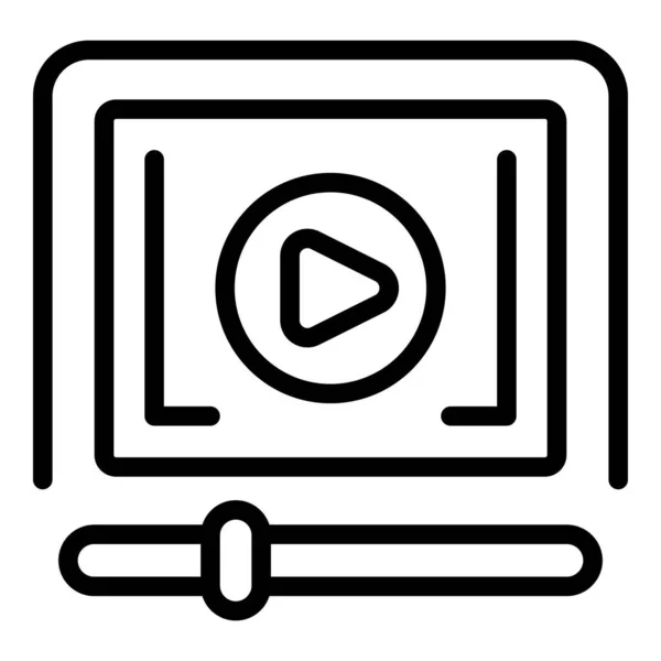 Videospeler pictogram schets vector. Bibliotheekonderwijs — Stockvector