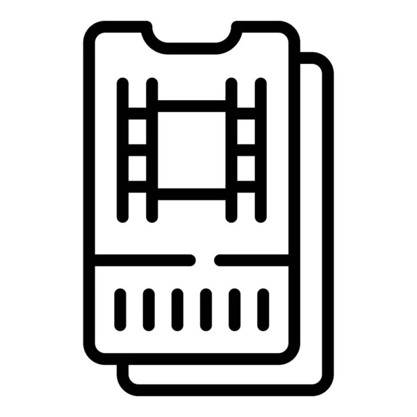 电影胶片图标勾勒矢量.电影电影 — 图库矢量图片