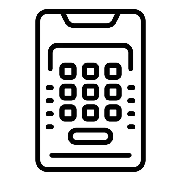Smartphone icono de código de cine contorno vector. Película musical — Vector de stock