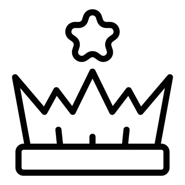 Icona del premio Corona vettore contorno. Disegnare lotteria — Vettoriale Stock