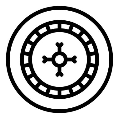 Kumarhane tekeri ikonu ana hat vektörü. Piyango çek