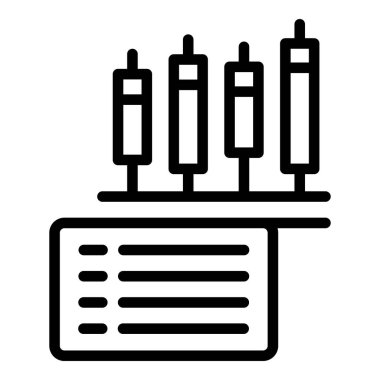 Analitik veri simgesi ana hatlı vektör. Grafik araştırması