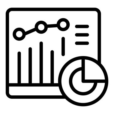 Okşama veri simgesi ana hatlı vektörü. Araştırma çizelgesi