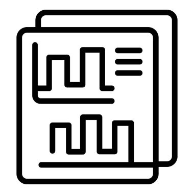 Teknoloji veri simgesi ana hatlı vektör. Grafik çizelgesi