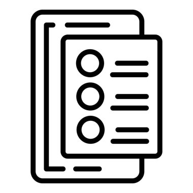 Çevrimiçi kontrol listesi simgesi ana hatları vektörü. Okul eğitimi