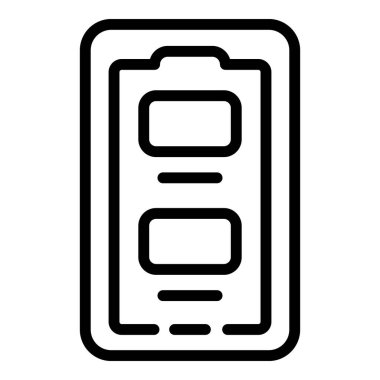 Akıllı telefon envanter ikonu ana hatları vektörü. Dijital denetim