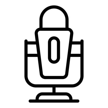 Oyun mikrofon ikonu ana hatları vektörü. Çevrim içi iş