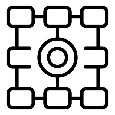 Veri analiz simgesi ana hatlı vektör. İş grafiği