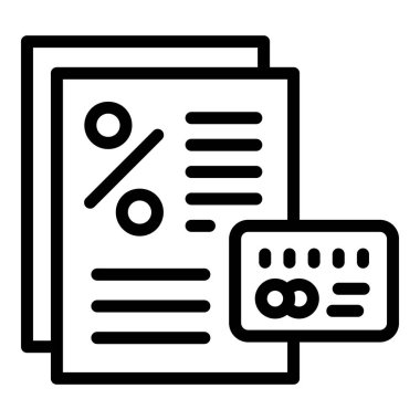 Banka kartı simgesi ana hat vektörü. Şirket pazarı