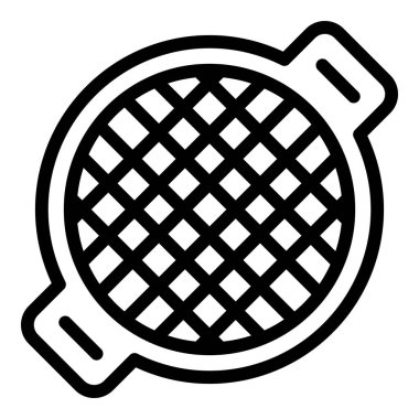 Izgara ağ ikonu ana hatları vektörü. Biftek.