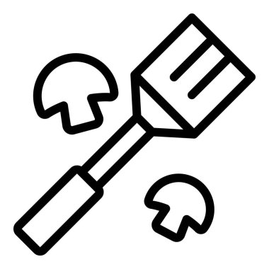 Izgara çatal simgesi ana hatları vektörü. Bbq ızgarası