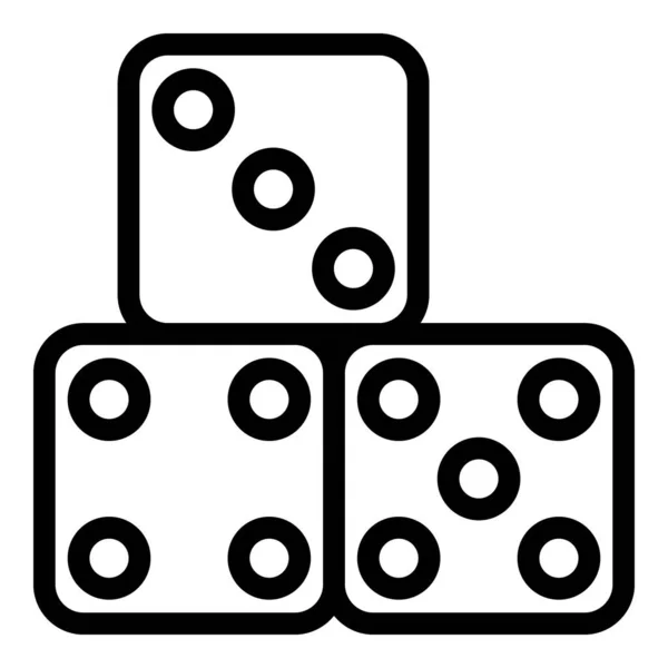 Casino dices pictogram omtrek vector. lotto trekken — Stockvector