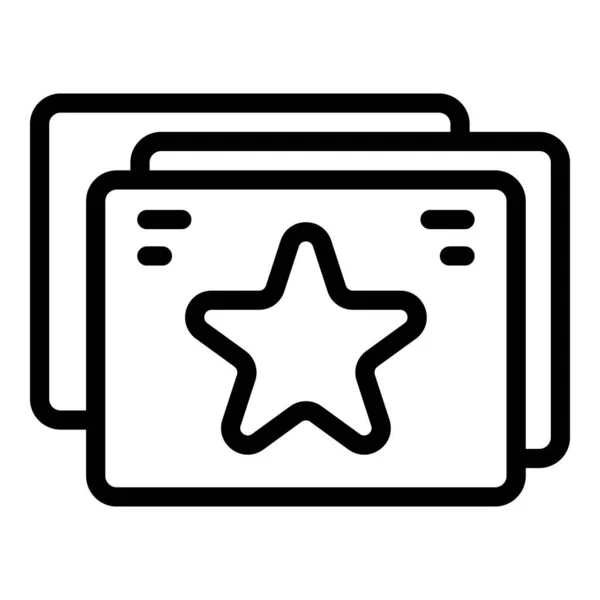 Star prize icon outline vector. Draw lottery — Stock Vector