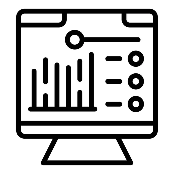 Monitor data icon outline vector. Grafiekdiagram — Stockvector