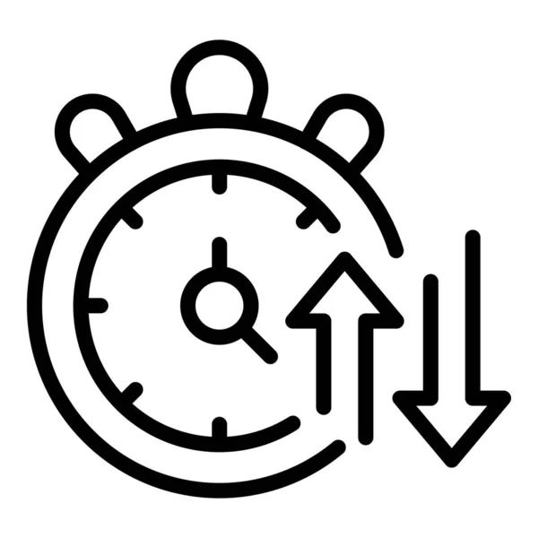 Vetor de contorno de ícone de tempo de cronômetro. Gráfico de dados —  Vetores de Stock