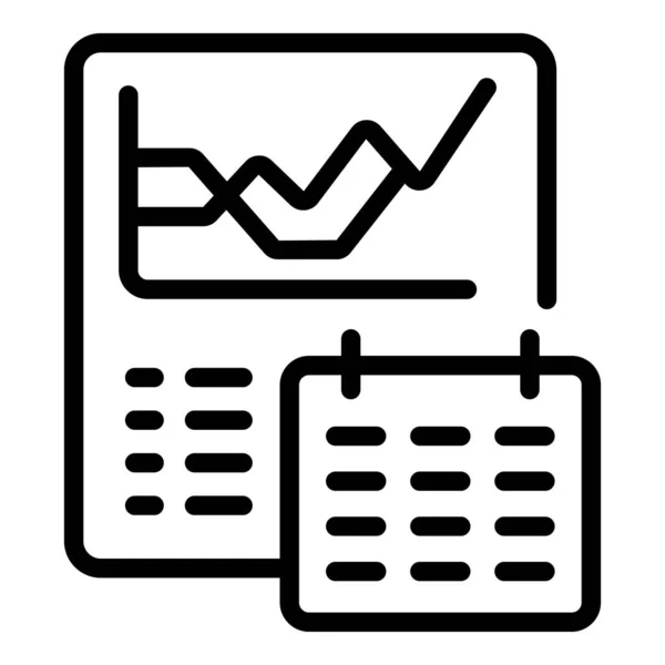 Calendario informe icono contorno vector. Gráfico de datos — Vector de stock