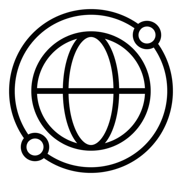 Wereldwijde reislocatie icoon omtrek vector. Plattegrond van de bol — Stockvector