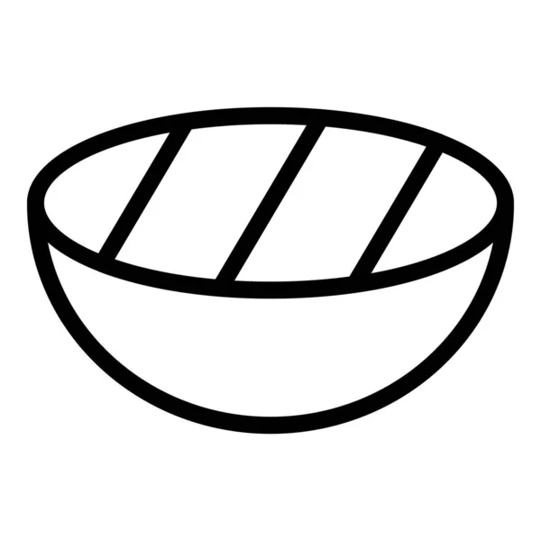 Bife ícone de comida contorno vetor. Grill bbq —  Vetores de Stock