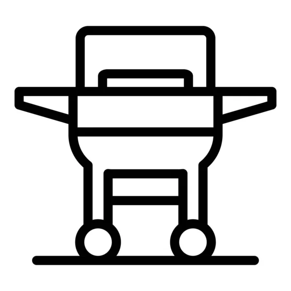 Cart grill icon outline vector. Bbq fire — Stock Vector