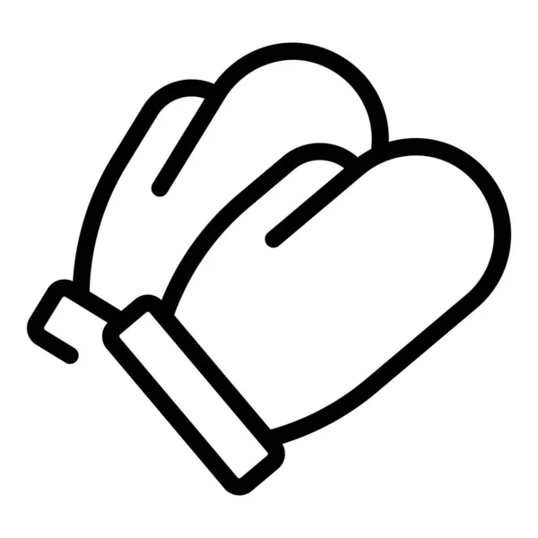 Grill gants icône contour vecteur. Viande de Bq — Image vectorielle