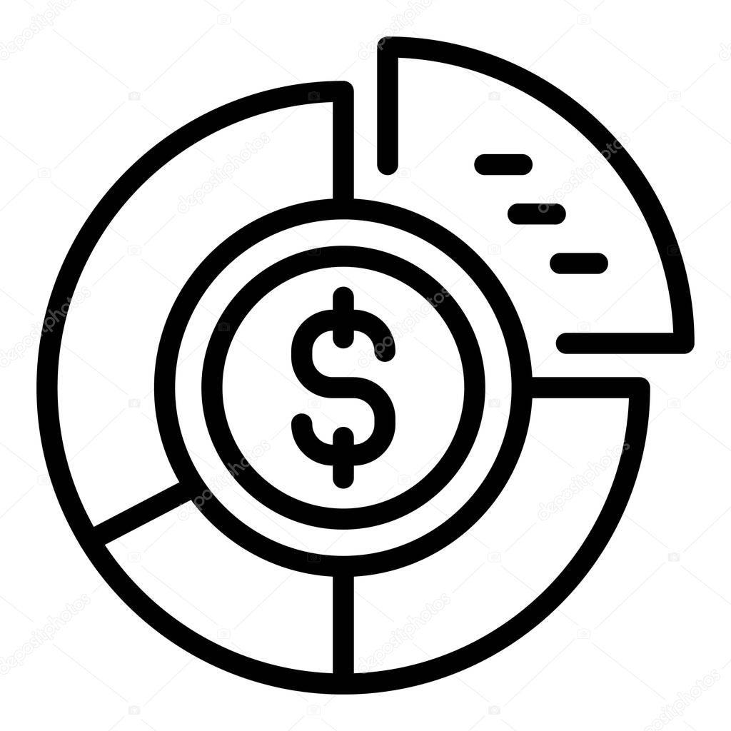 Pie chart capital icon outline vector. Market money