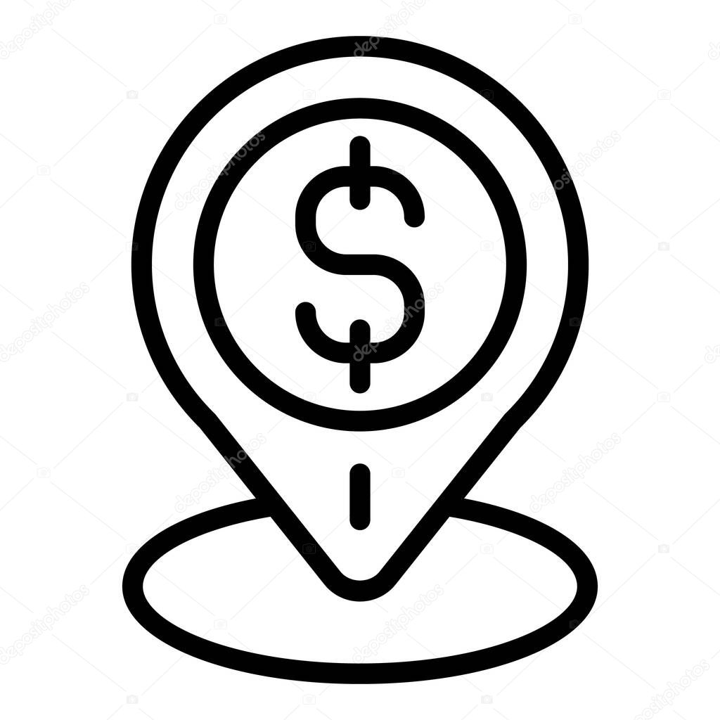 Investment location icon outline vector. Finance market