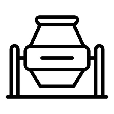 Çakıl taşı karıştırıcı ikonu ana hatları vektörü. Beton