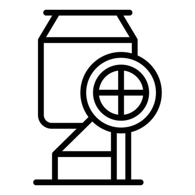 Yapım karıştırıcı simgesi ana hatları vektörü. Çimento kamyonu