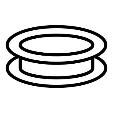 Alüminyum daire simgesi ana hat vektörü. Araba tekerleği