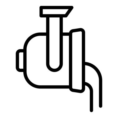 Sıcak sıvı alüminyum ikon ana hat vektörü. Araba tekerleği