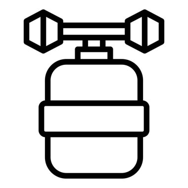 Su tankı ikonu ana hatları vektörü dolduruluyor. Filtre sistemi