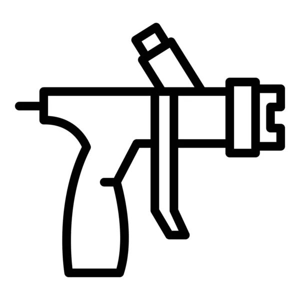 Vecteur de contour d'icône de pulvérisateur industriel. Pistolet pulvérisateur — Image vectorielle