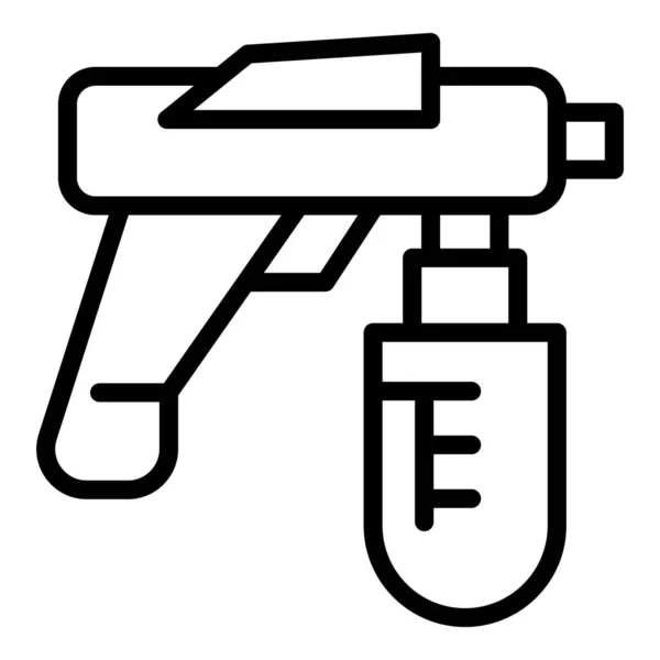 Pistola spray icono contorno vector. Pintor aire — Vector de stock