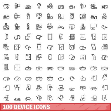 100 aygıt simgeler kümesi, anahat stili