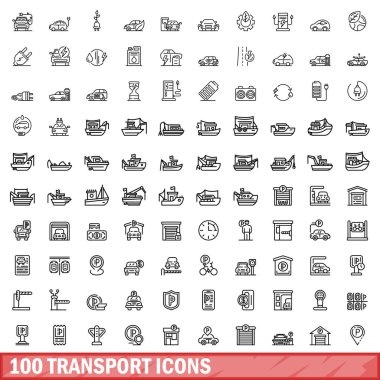 100 taşıma simgeler kümesi, anahat stili