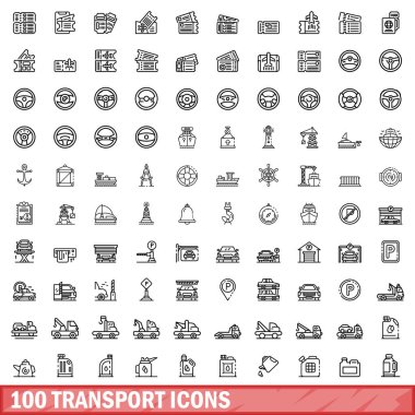 100 taşıma simgeler kümesi, anahat stili