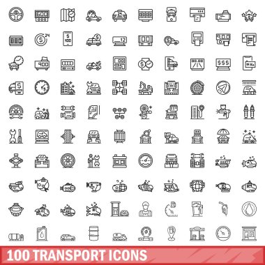 100 taşıma simgeler kümesi, anahat stili