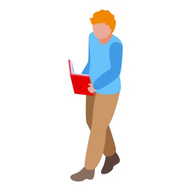 Konsantrasyon ikonu izometrik vektörü okunuyor. Beyne odaklan