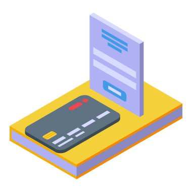 Çevrimiçi kitap ikonu izometrik vektörü al. Sayısal kitapçı