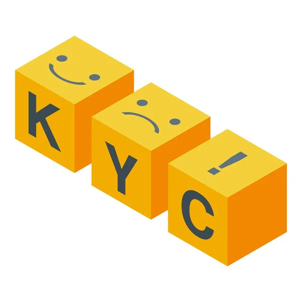 Kyc icono de documento vector isométrico. Cliente sabe — Archivo Imágenes Vectoriales