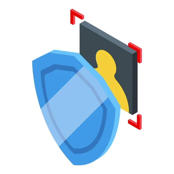 Secured client information icon isometric vector. Customer know — Stock Vector