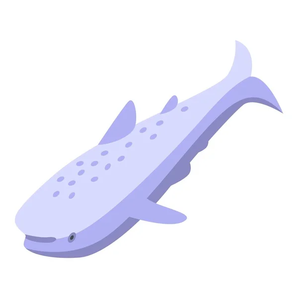 Ícone de tubarão-baleia branco vetor isométrico. Mar de peixe — Vetor de Stock