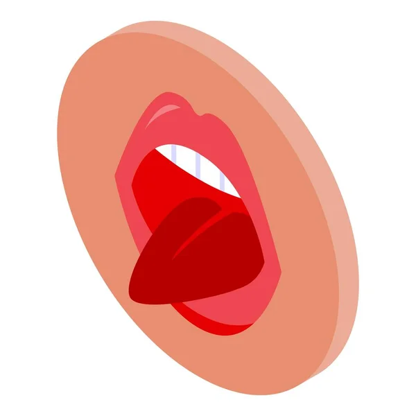 Ikon artikulasi lidah adalah vektor isometrik. Pidato mulut - Stok Vektor