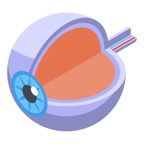 Icono de percepción del globo ocular vector isométrico. Memoria visual — Archivo Imágenes Vectoriales