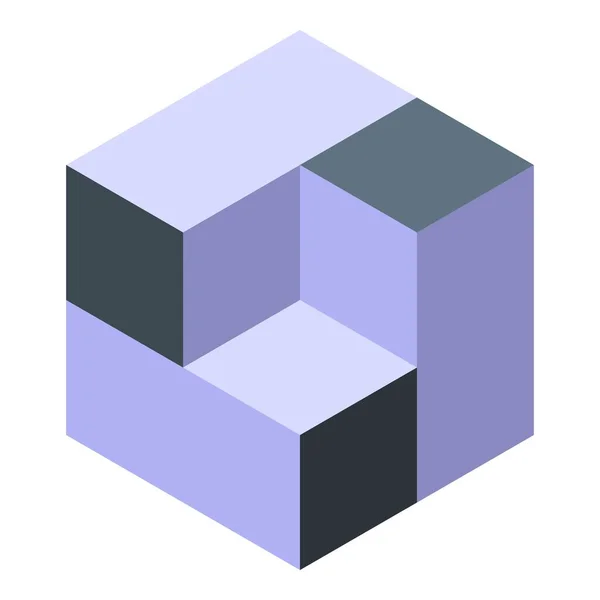Ícone de ilusão óptica do cubo vetor isométrico. Olho sensorial —  Vetores de Stock