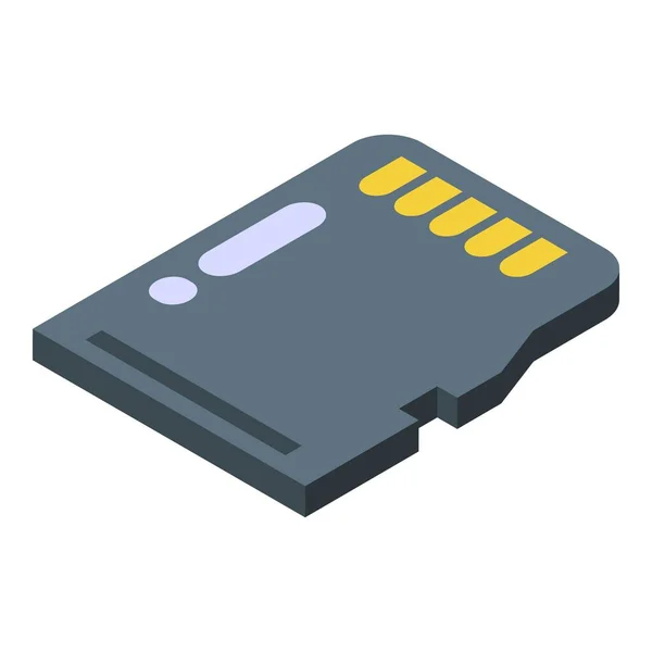 Sd card memory icon isometric vector. Camera stick — Stock Vector